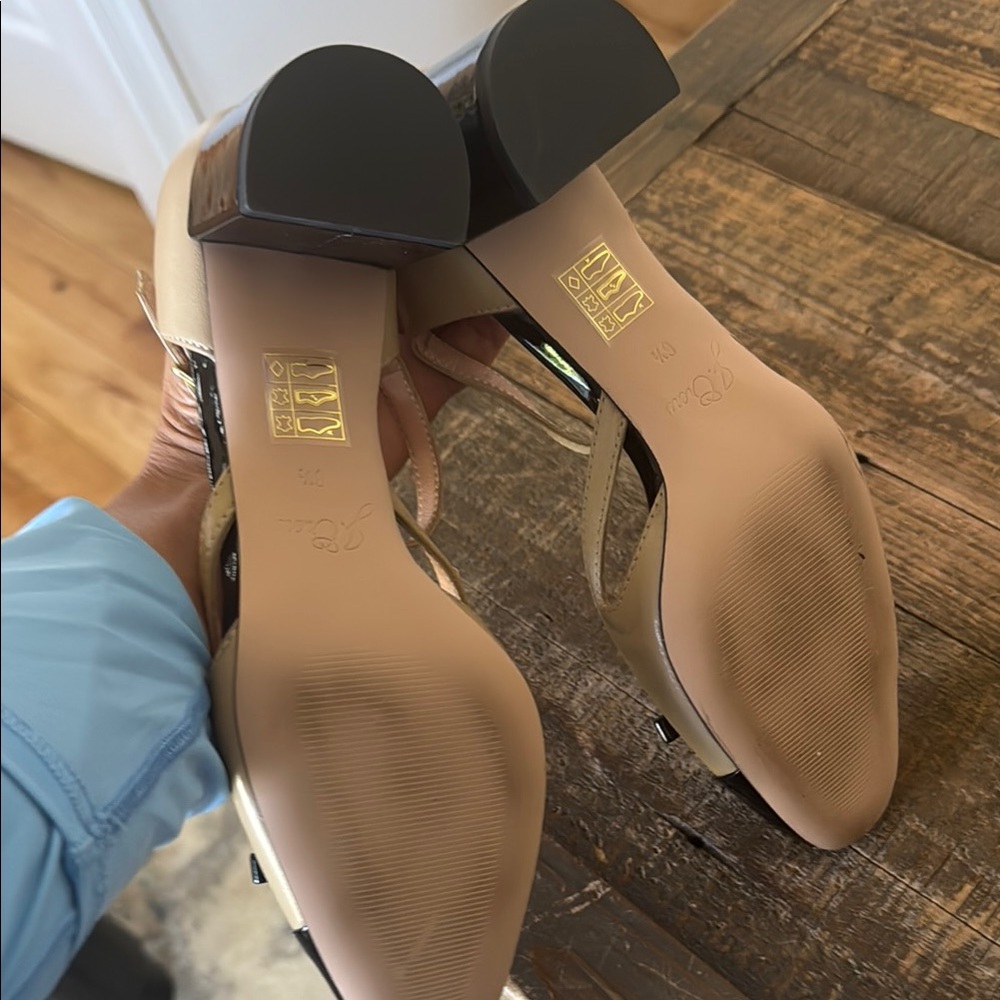 Elegant Jcrew MaryJane Beige and Black Women's Heels - Picture 4 of 6